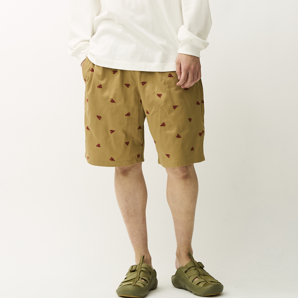[クックマン]Chef Pants Short Embroidery Lobster